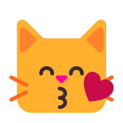 Kissing Cat Face With Closed Eyes on Microsoft Fluent