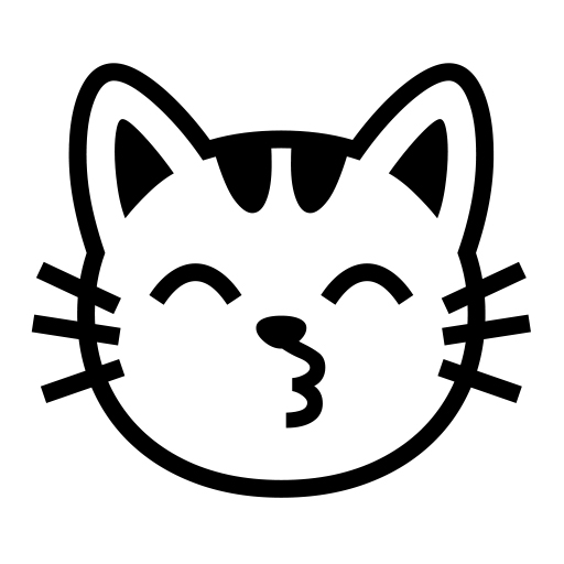 Kissing Cat Face With Closed Eyes on Noto Emoji