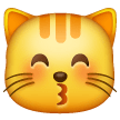 Kissing Cat Face With Closed Eyes on Samsung