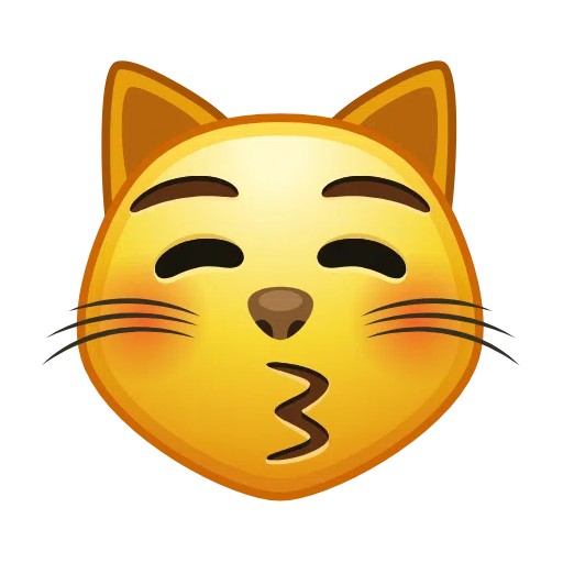 Kissing Cat Face With Closed Eyes on Telegram