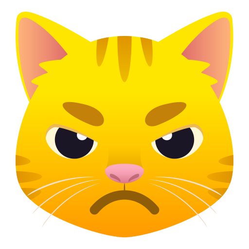 Pouting Cat Face on JoyPixels