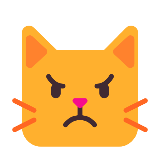 Pouting Cat Face on Microsoft Fluent