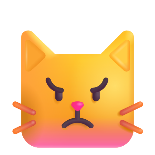 Pouting Cat Face on Microsoft 3D