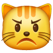 Pouting Cat Face on Samsung