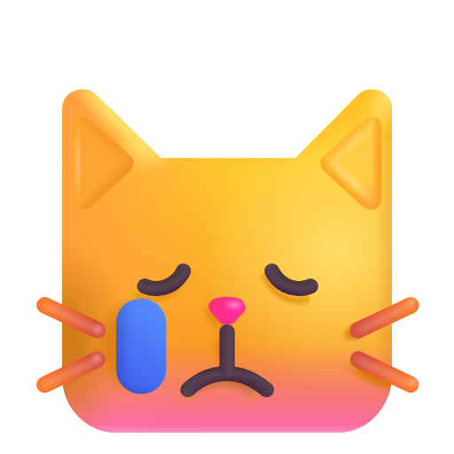 Crying Cat Face on Microsoft 3D
