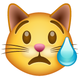 Crying Cat Face on WhatsApp