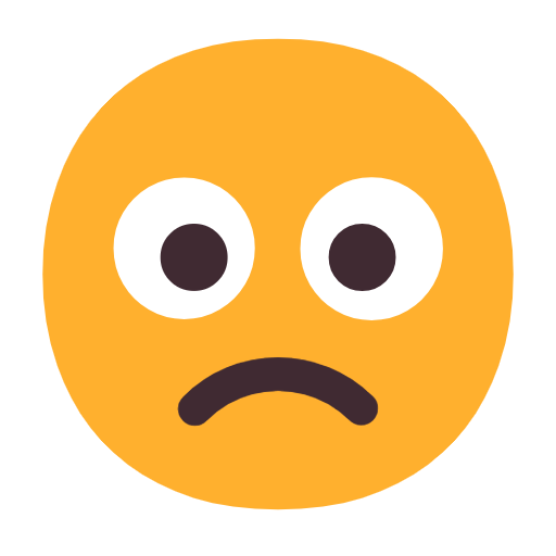Slightly Frowning Face on Microsoft Fluent