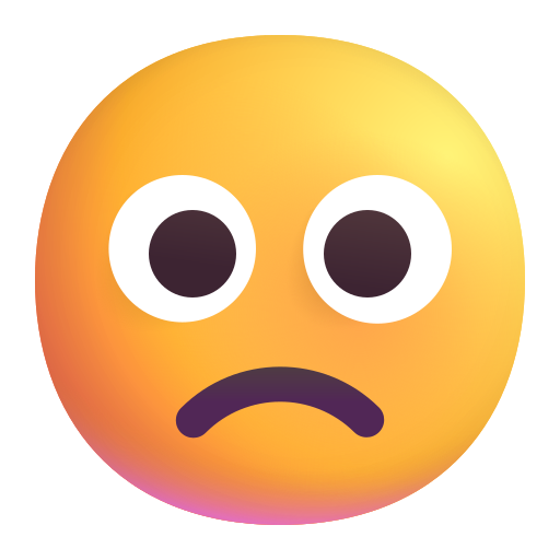Slightly Frowning Face on Microsoft 3D