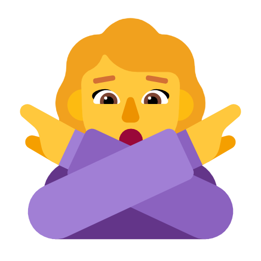 Woman Gesturing No on Microsoft Fluent