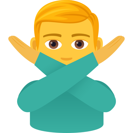 Man Gesturing No on JoyPixels