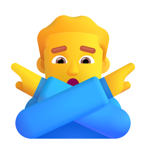 Man Gesturing No on Microsoft 3D