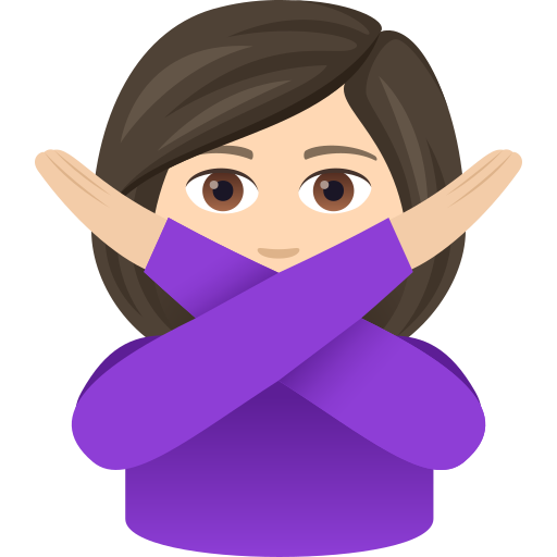 Woman Gesturing No: Light Skin Tone on JoyPixels