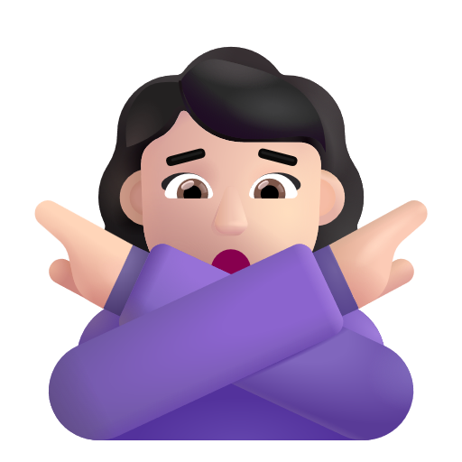 Woman Gesturing No: Light Skin Tone on Microsoft 3D