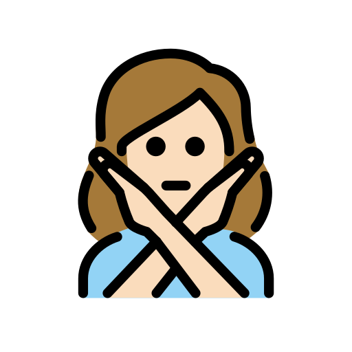 Woman Gesturing No: Light Skin Tone on OpenMoji