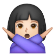Woman Gesturing No: Light Skin Tone on Samsung