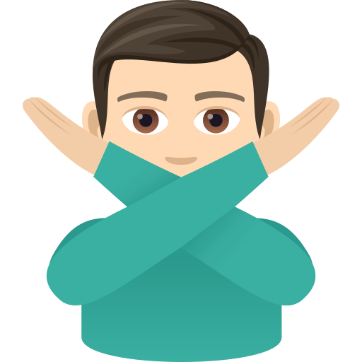Man Gesturing No: Light Skin Tone on JoyPixels