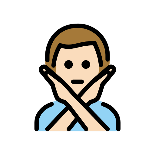 Man Gesturing No: Light Skin Tone on OpenMoji