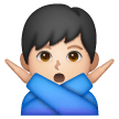 Man Gesturing No: Light Skin Tone on Samsung