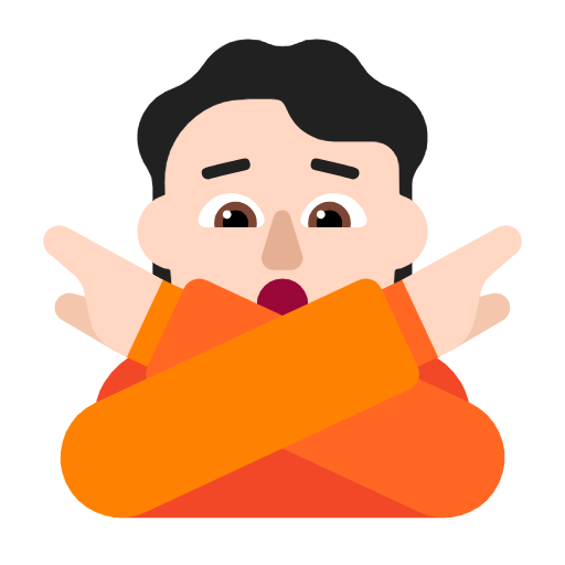 Face With No Good Gesture: Light Skin Tone on Microsoft Fluent