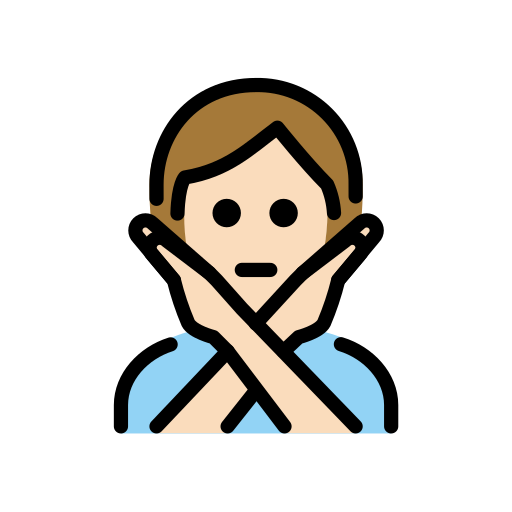 Face With No Good Gesture: Light Skin Tone on OpenMoji