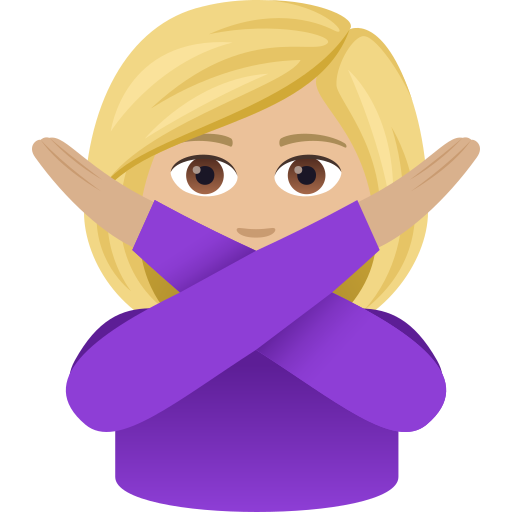 Woman Gesturing No: Medium-Light Skin Tone on JoyPixels