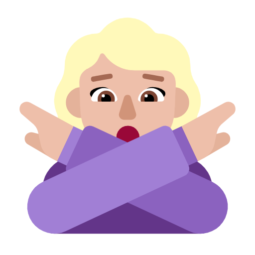 Woman Gesturing No: Medium-Light Skin Tone on Microsoft Fluent