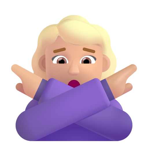 Woman Gesturing No: Medium-Light Skin Tone on Microsoft 3D