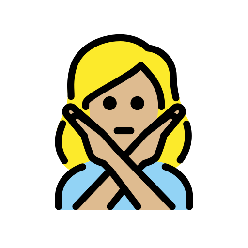 Woman Gesturing No: Medium-Light Skin Tone on OpenMoji
