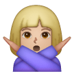 Woman Gesturing No: Medium-Light Skin Tone on Samsung