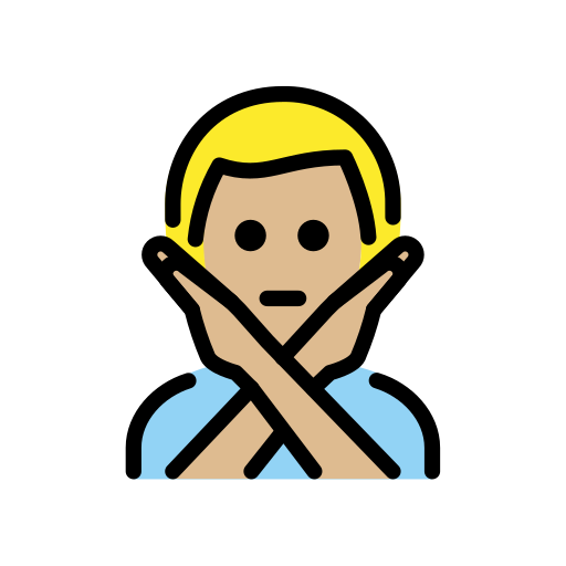 Man Gesturing No: Medium-Light Skin Tone on OpenMoji