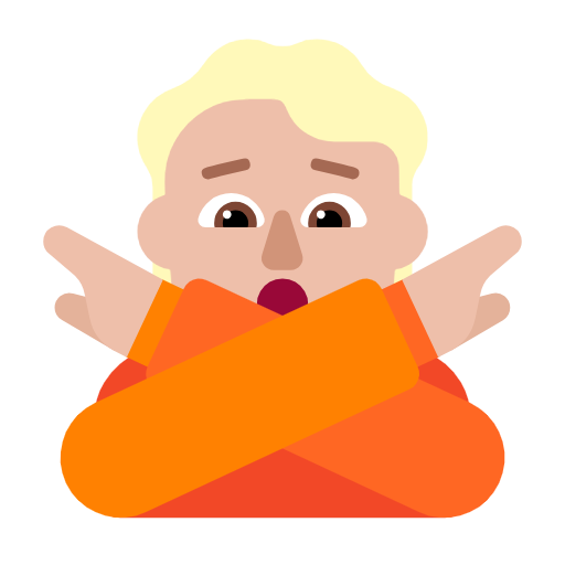 Face With No Good Gesture: Medium-Light Skin Tone on Microsoft Fluent