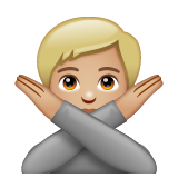 Face With No Good Gesture: Medium-Light Skin Tone on WhatsApp