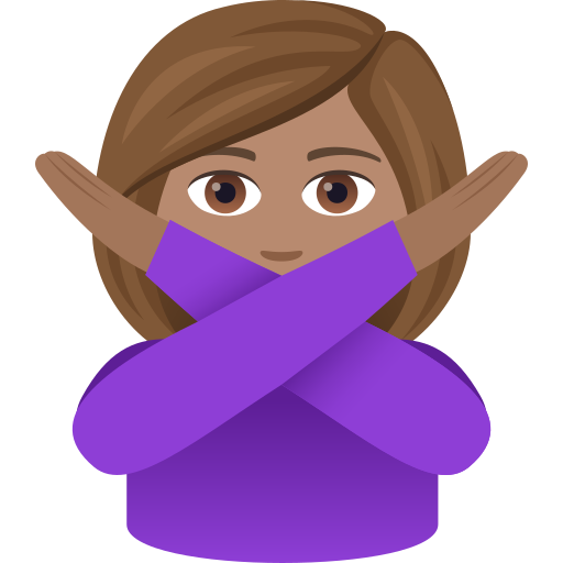 Woman Gesturing No: Medium Skin Tone on JoyPixels