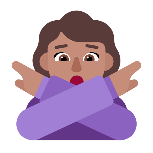 Woman Gesturing No: Medium Skin Tone on Microsoft Fluent