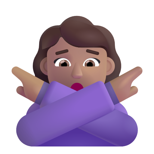 Woman Gesturing No: Medium Skin Tone on Microsoft 3D