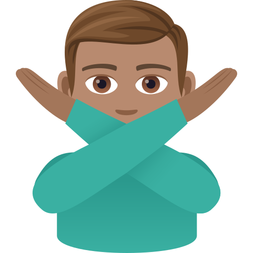 Man Gesturing No: Medium Skin Tone on JoyPixels