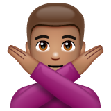 Man Gesturing No: Medium Skin Tone on WhatsApp