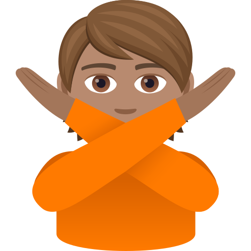 Face With No Good Gesture: Medium Skin Tone on JoyPixels