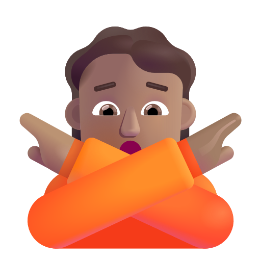 Face With No Good Gesture: Medium Skin Tone on Microsoft 3D