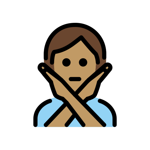 Face With No Good Gesture: Medium Skin Tone on OpenMoji