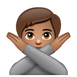 Face With No Good Gesture: Medium Skin Tone on WhatsApp