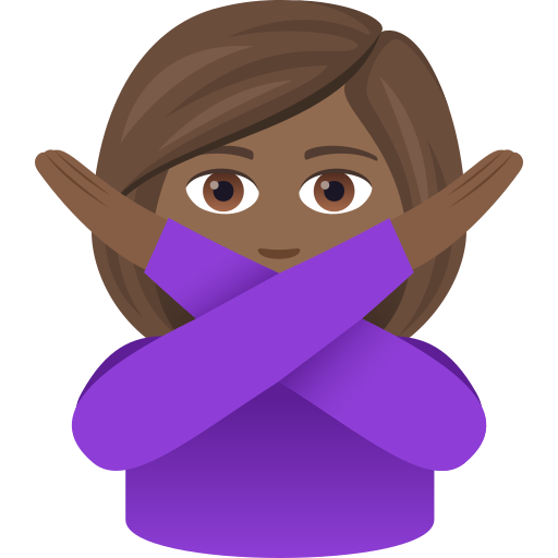 Woman Gesturing No: Medium-Dark Skin Tone on JoyPixels