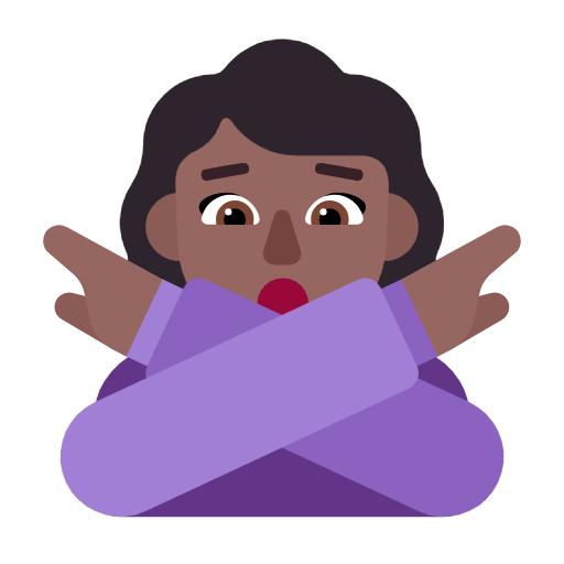 Woman Gesturing No: Medium-Dark Skin Tone on Microsoft Fluent