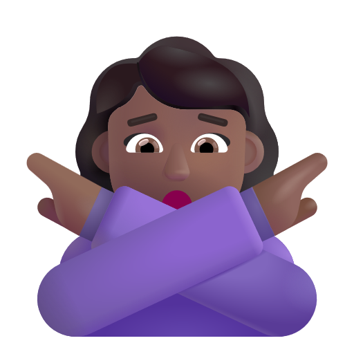 Woman Gesturing No: Medium-Dark Skin Tone on Microsoft 3D