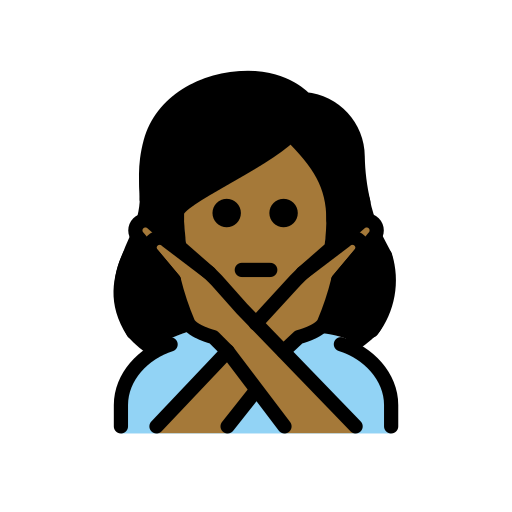 Woman Gesturing No: Medium-Dark Skin Tone on OpenMoji