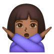 Woman Gesturing No: Medium-Dark Skin Tone on Samsung