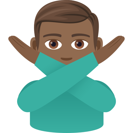 Man Gesturing No: Medium-Dark Skin Tone on JoyPixels