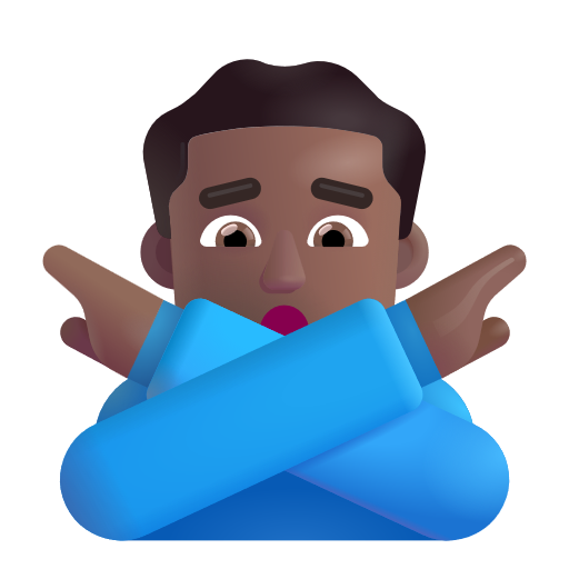 Man Gesturing No: Medium-Dark Skin Tone on Microsoft 3D