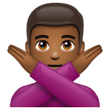 Man Gesturing No: Medium-Dark Skin Tone on WhatsApp