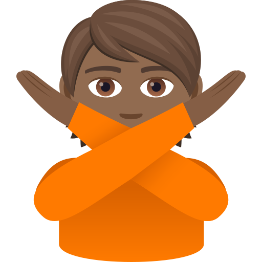 Face With No Good Gesture: Medium-Dark Skin Tone on JoyPixels